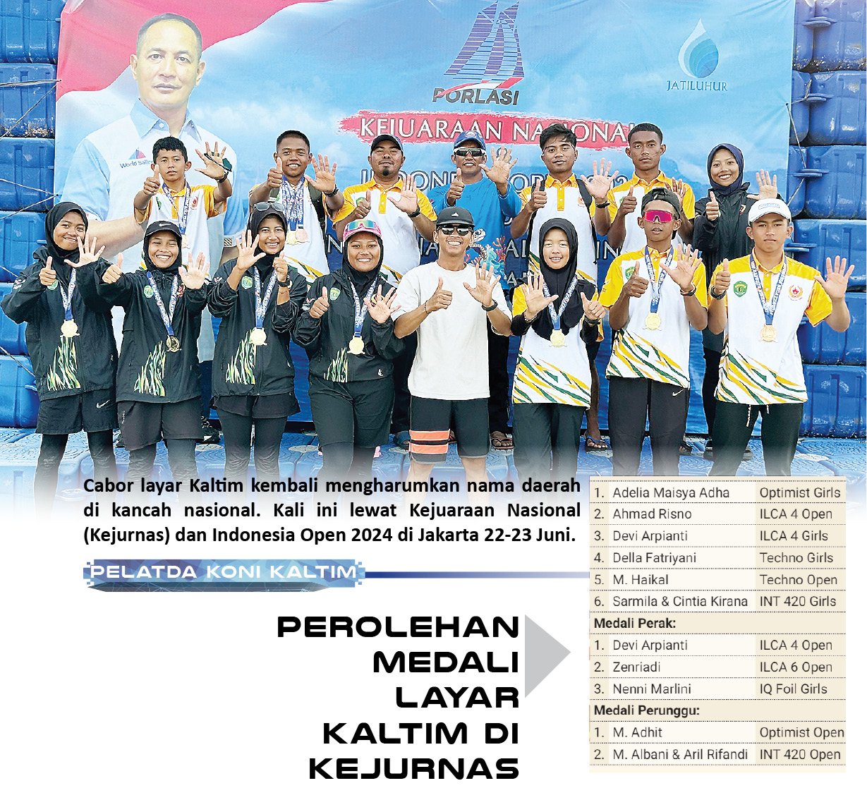 layar-kaltim-juara-umum-kejurnas-layar-dan-indonesia-open-2024
